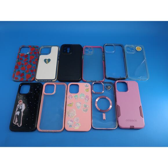 11-Item iPhone Case Collection — Primarily iPhone 12 Pro Max - Picture 1 of 7